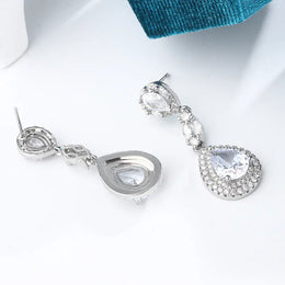 KissICON KissIcon Drop CZ Pendant Earrings - Sparkling Silver Shine