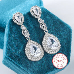 KissICON KissIcon Drop CZ Pendant Earrings - Sparkling Silver Shine