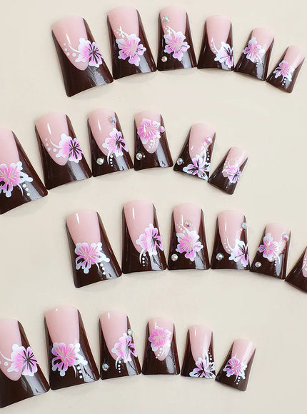 KissICON KissIcon Duckbill Pink Leopard Fake Nails Full Cover