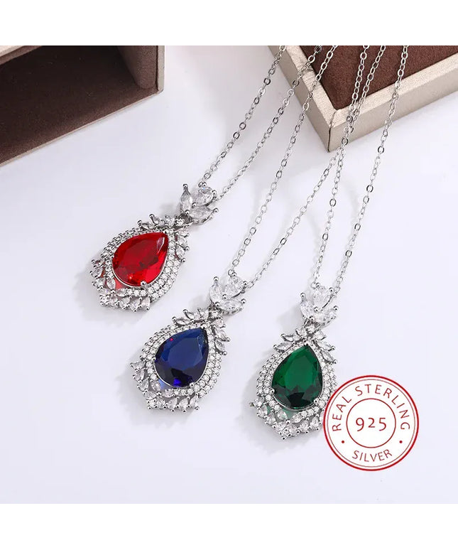 KissICON KissIcon Elegant 925 Silver Plated Necklace- Zircon Pendant