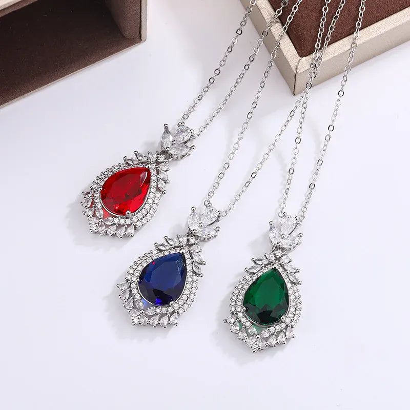 KissICON KissIcon Elegant 925 Silver Plated Necklace- Zircon Pendant