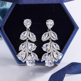 KissICON KissIcon Elegant 925 Silver Zircon Drop Earrings - Shine