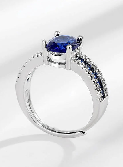 KissICON Kissicon Elegant Blue Zircon Ring – Fashionable