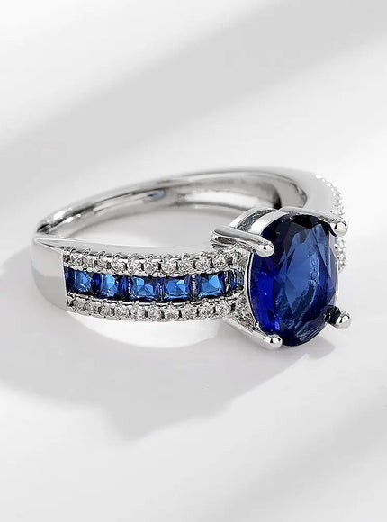 KissICON Kissicon Elegant Blue Zircon Ring – Fashionable