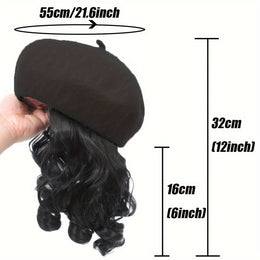 KissICON KissIcon Elegant Curly Wave Beret Wig Hat -