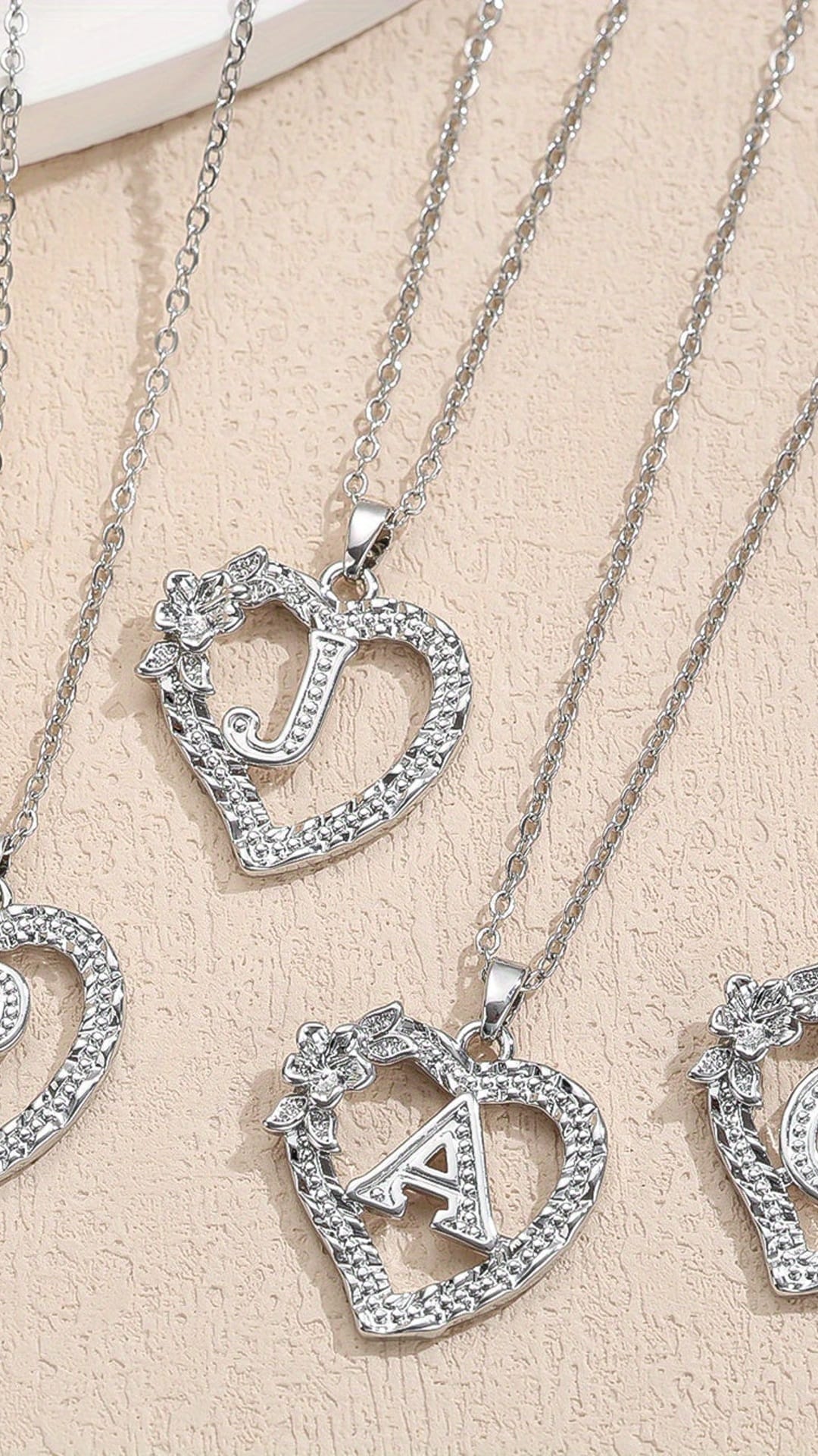 jkthpu-45 KissIcon Elegant Initial Heart Necklace - CZ Birthstone