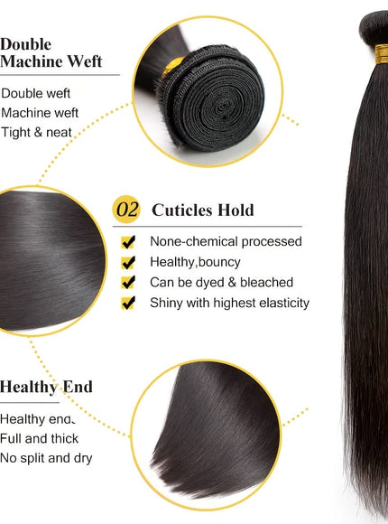 KissICON KissIcon Elegant Straight Hair Bundles - Double Weft