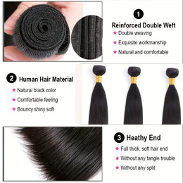 KissICON KissIcon Elegant Straight Hair Bundles - Double Weft