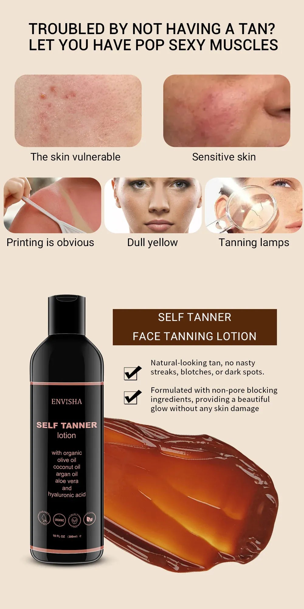 KissICON KissIcon Envisha Self Tanner Lotion - Fast Tan