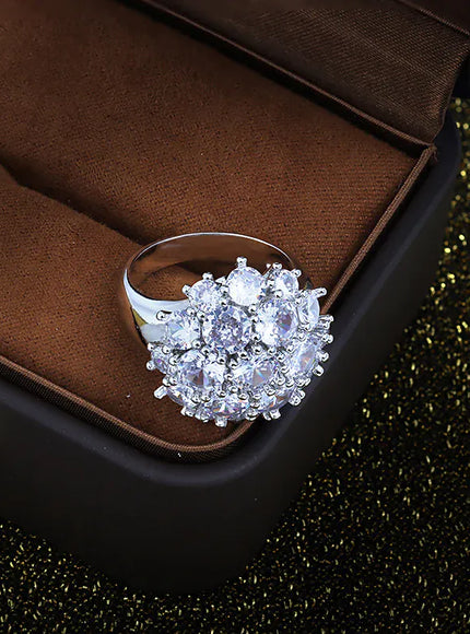 KissICON KissIcon Eternity Wedding Rings For Women Silver CZ Jewelry