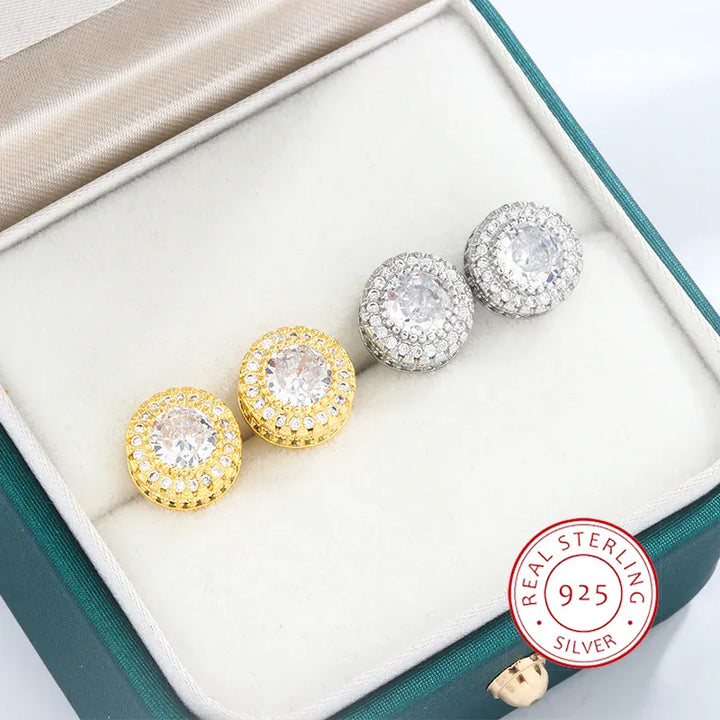 KissIcon European American Hip Hop Zircon Earrings - Shine