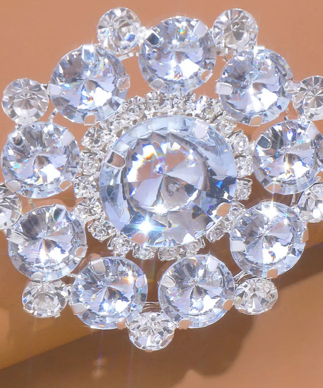 KissICON Kissicon Exaggerated Rhinestone Flower Ring – Big Crystal