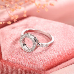 KissICON KissIcon Excellent Round Zircon Ring - AAAA Crystal Inlaid