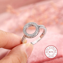 KissICON KissIcon Excellent Round Zircon Ring - AAAA Crystal Inlaid