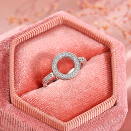 KissICON KissIcon Excellent Round Zircon Ring - AAAA Crystal Inlaid