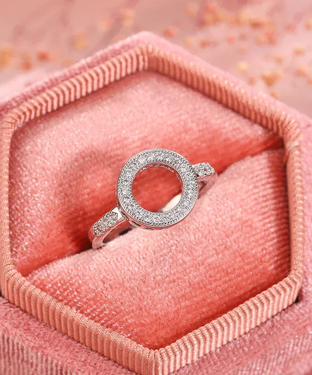 KissICON KissIcon Excellent Round Zircon Ring - AAAA Crystal Inlaid