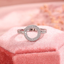 KissICON KissIcon Excellent Round Zircon Ring - AAAA Crystal Inlaid
