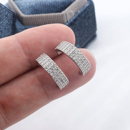 KissICON KissIcon Exquisite 925 Silver Plated Earrings -Zircon Shine