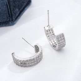 KissICON KissIcon Exquisite 925 Silver Plated Earrings -Zircon Shine