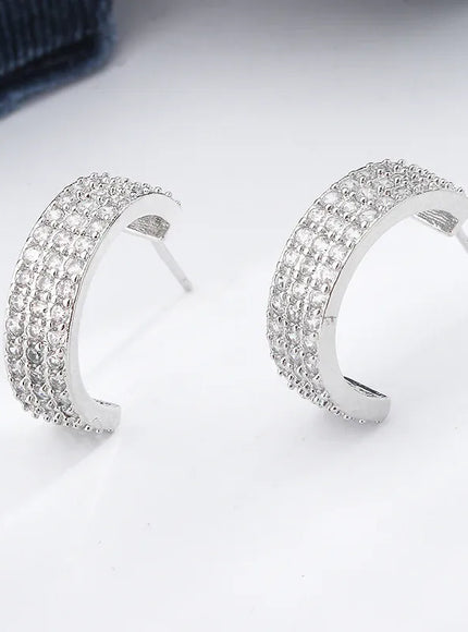 KissICON KissIcon Exquisite 925 Silver Plated Earrings -Zircon Shine
