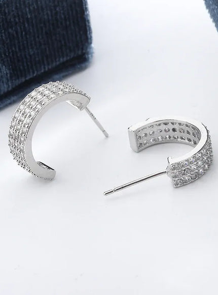 KissICON KissIcon Exquisite 925 Silver Plated Earrings -Zircon Shine