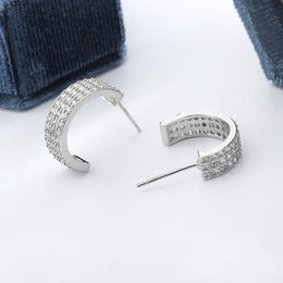 KissICON KissIcon Exquisite 925 Silver Plated Earrings -Zircon Shine