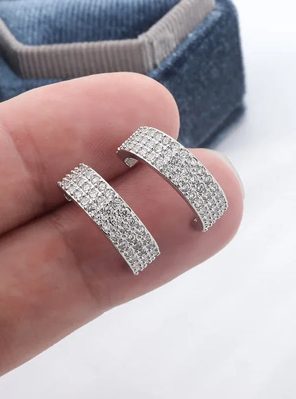 KissICON KissIcon Exquisite 925 Silver Plated Earrings -Zircon Shine