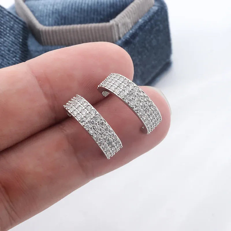 KissICON KissIcon Exquisite 925 Silver Plated Earrings -Zircon Shine