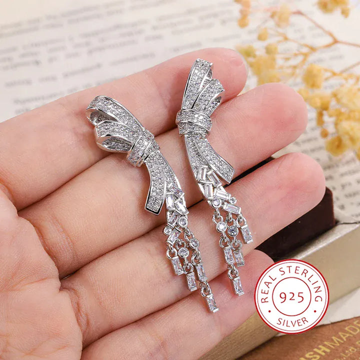 KissIcon Exquisite Silver Plated Butterfly Earrings Zircon