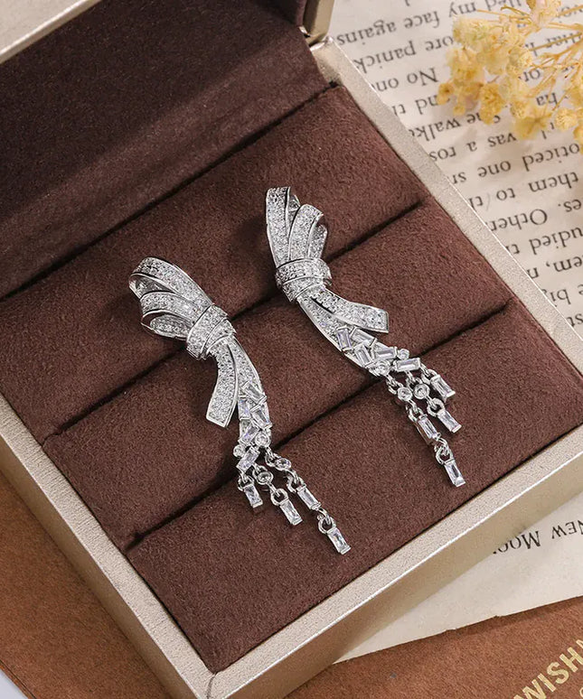 KissICON KissIcon Exquisite Silver Plated Butterfly Earrings Zircon
