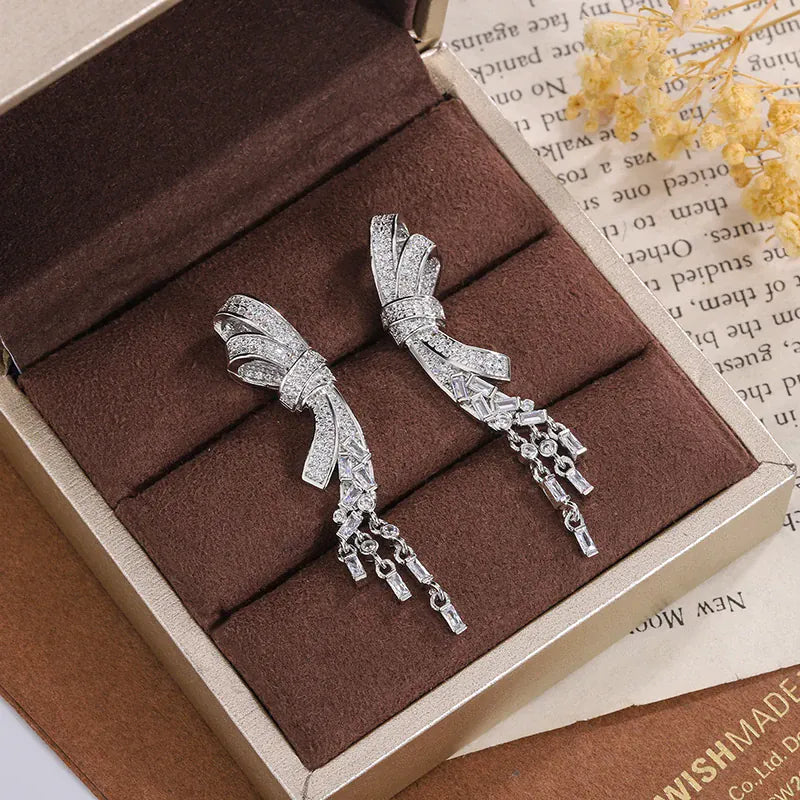 KissICON KissIcon Exquisite Silver Plated Butterfly Earrings Zircon