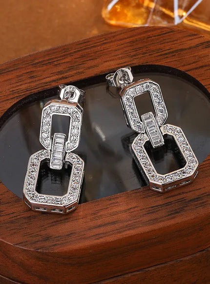 KissICON KissIcon Exquisite White Zircon Earrings - Wedding Gift