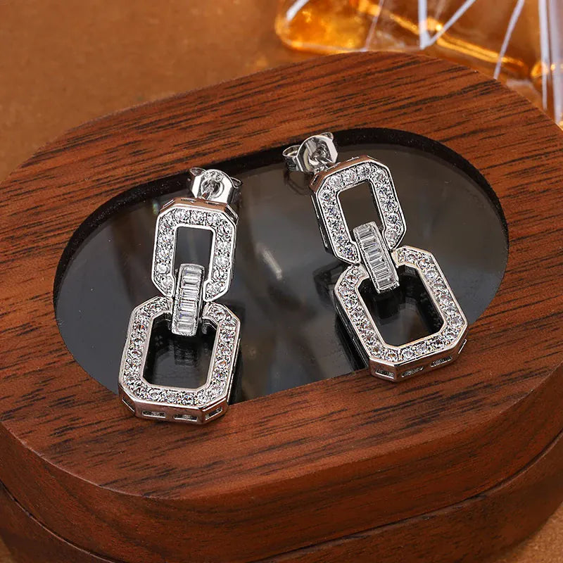 KissICON KissIcon Exquisite White Zircon Earrings - Wedding Gift