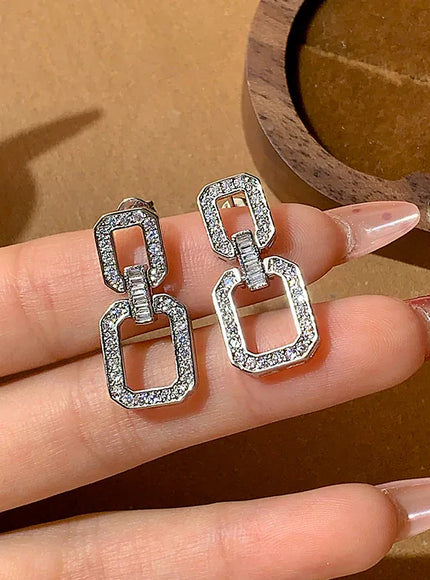 KissICON KissIcon Exquisite White Zircon Earrings - Wedding Gift