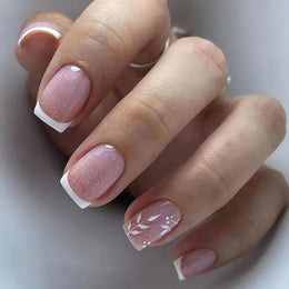 KissICON KissIcon False Nail Full Cover Pink Glitter Nails