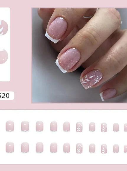 KissICON KissIcon False Nail Full Cover Pink Glitter Nails