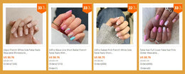 KissICON KissIcon False Nail Full Cover Pink Glitter Nails