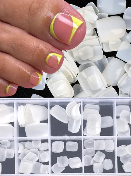 KissICON KissIcon False Toe Nails 100Pcs Natural White Clear