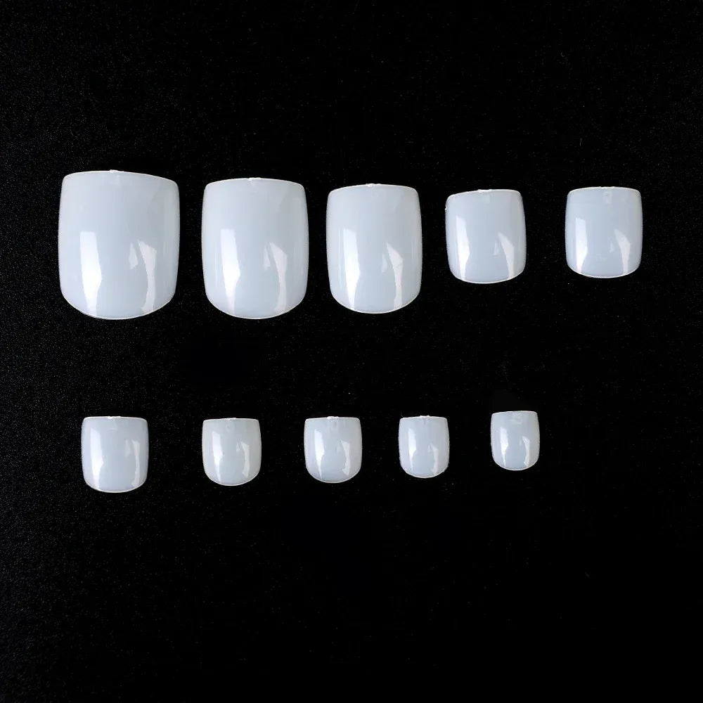 KissICON KissIcon False Toe Nails 100Pcs Natural White Clear