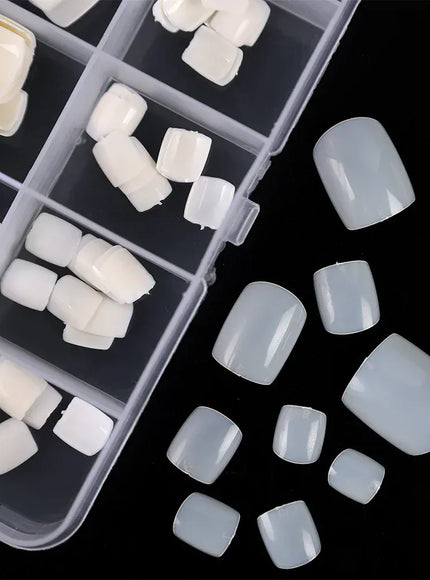 KissICON KissIcon False Toe Nails 100Pcs Natural White Clear