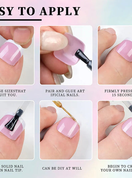 KissICON KissIcon False Toe Nails - French Nude Pink