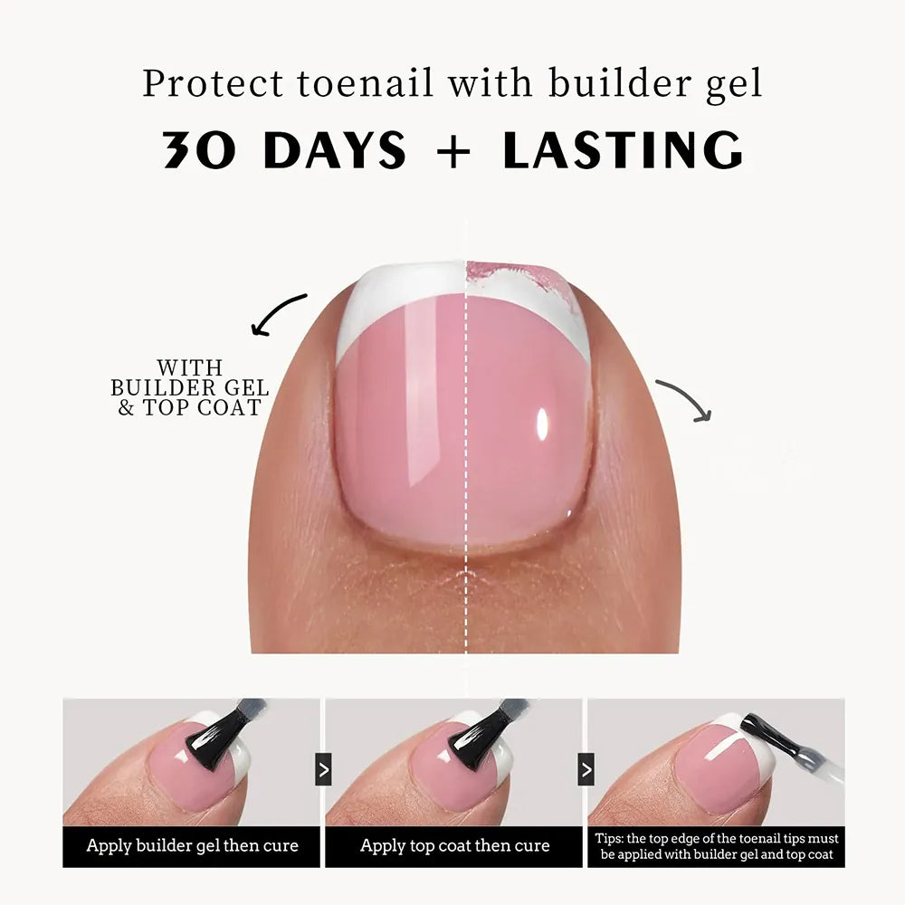 KissICON KissIcon False Toe Nails - French Nude Pink