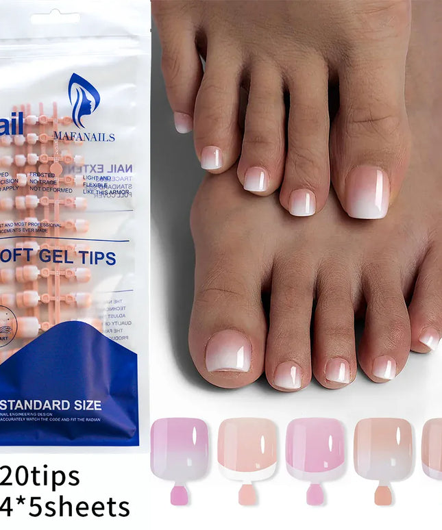 KissICON KissIcon False Toe Nails - French Nude Pink