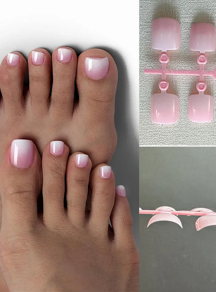 KissICON KissIcon False Toe Nails - French Nude Pink