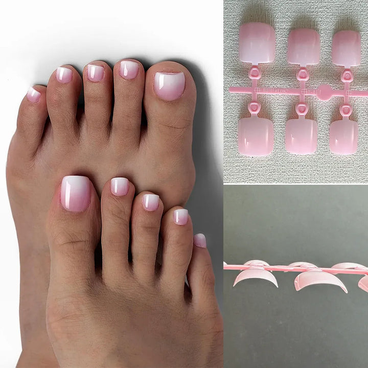 KissIcon False Toe Nails - French Nude Pink