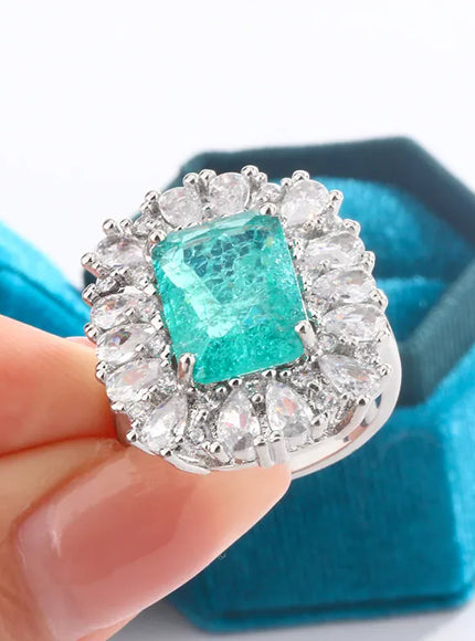 KissICON KissIcon Fashion Luxury Blue Zirconia Ring - Bridal Gift