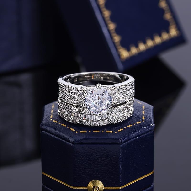 KissICON KissIcon Fashion Womens Two Piece Ring Zircon - Lightweight