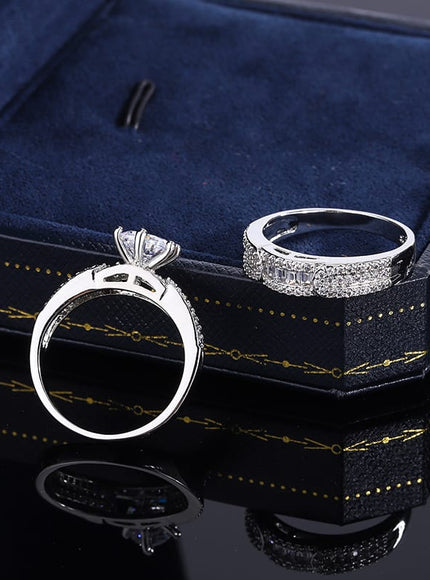KissICON KissIcon Fashion Womens Two Piece Ring Zircon - Lightweight
