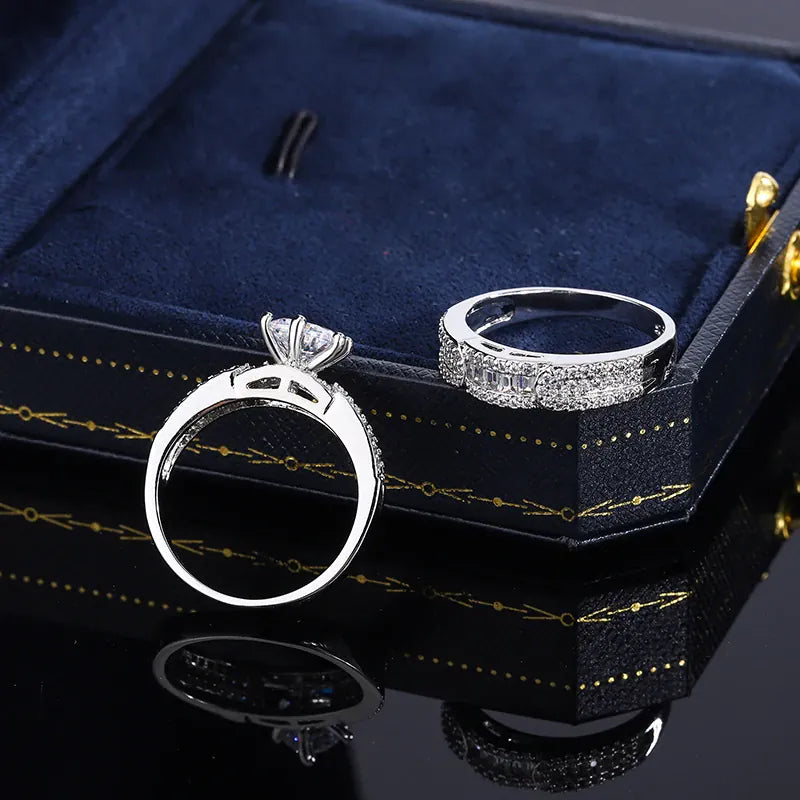 KissICON KissIcon Fashion Womens Two Piece Ring Zircon - Lightweight