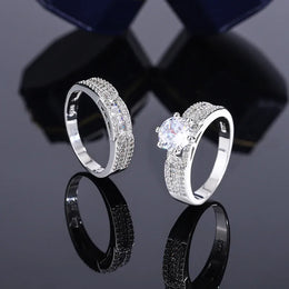 KissICON KissIcon Fashion Womens Two Piece Ring Zircon - Lightweight